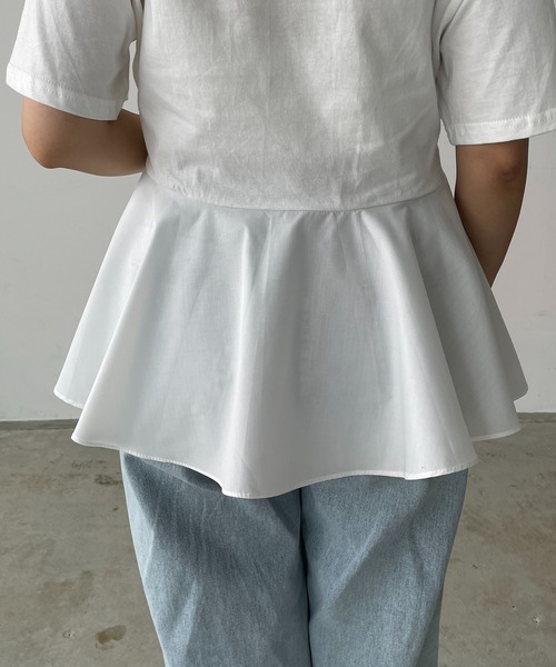 antic rag(アンティックラグ)の「オーガンジーフリルドッキングトップス(Tシャツ/カットソー・レディース・ホワイト/ブラック・FREE)」の16枚目の写真