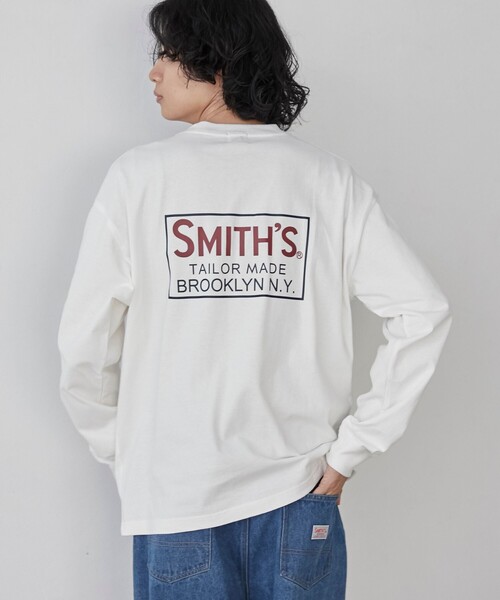 SMITH'S（スミス）の「SMITH'S（スミス）別注プリントポケットTシャツ（WEB限定カラー）（Tシャツ/カットソー・メンズ・ホワイト/ダークグレー/オレンジ系その他/ブラック・L/M/XL）」の6枚目の写真