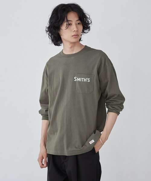 SMITH'S（スミス）の「SMITH'S（スミス）別注プリントポケットTシャツ（WEB限定カラー）（Tシャツ/カットソー・メンズ・ホワイト/ダークグレー/オレンジ系その他/ブラック・L/M/XL）」の22枚目の写真