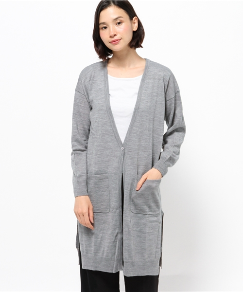 CIAOPANIC（チャオパニック）の「【Ciaopanic】　AC/Wロングカーデ（カーディガン/ボレロ・レディース・ホワイト/ネイビー/マスタード/グレー・FREE）」の3枚目の写真