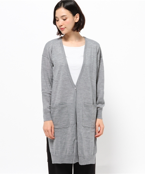 CIAOPANIC（チャオパニック）の「【Ciaopanic】　AC/Wロングカーデ（カーディガン/ボレロ・レディース・ホワイト/ネイビー/マスタード/グレー・FREE）」の5枚目の写真