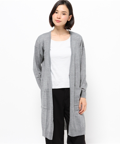 CIAOPANIC（チャオパニック）の「【Ciaopanic】　AC/Wロングカーデ（カーディガン/ボレロ・レディース・ホワイト/ネイビー/マスタード/グレー・FREE）」の8枚目の写真