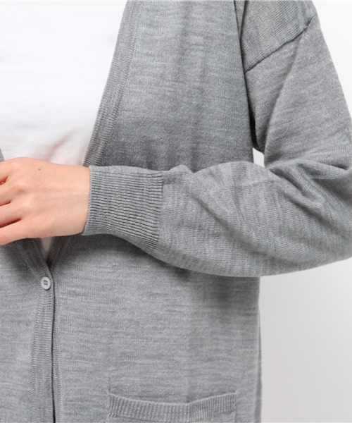 CIAOPANIC（チャオパニック）の「【Ciaopanic】　AC/Wロングカーデ（カーディガン/ボレロ・レディース・ホワイト/ネイビー/マスタード/グレー・FREE）」の10枚目の写真