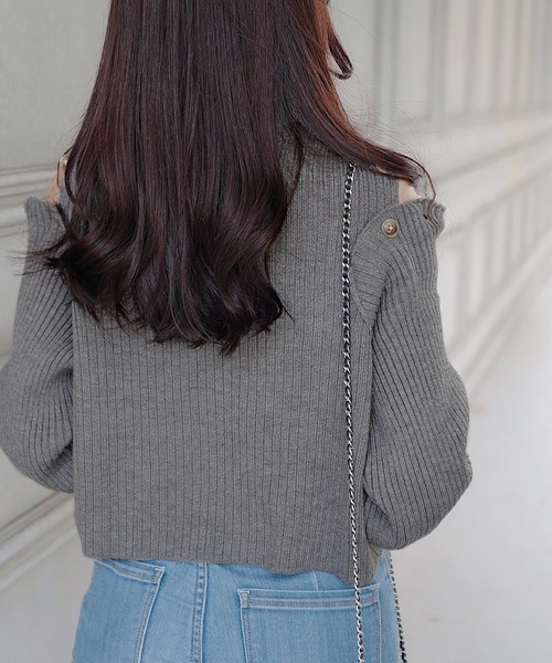 セール】【mily bilet】上品なあざとかわいい。肩スリット2WAYボタン