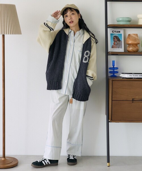 FREAK'S STORE(フリークスストア)の「パジャマディティールパンツ / パジャマパンツ(その他パンツ・レディース・ベージュ/サックスブルー・フリ-)」の4枚目の写真