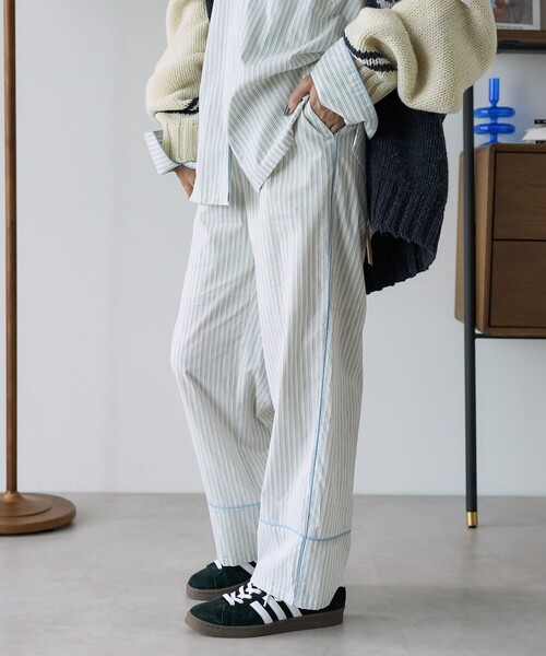 FREAK'S STORE(フリークスストア)の「パジャマディティールパンツ / パジャマパンツ(その他パンツ・レディース・ベージュ/サックスブルー・フリ-)」の8枚目の写真