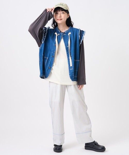 FREAK'S STORE(フリークスストア)の「パジャマディティールパンツ / パジャマパンツ(その他パンツ・レディース・ベージュ/サックスブルー・フリ-)」の21枚目の写真