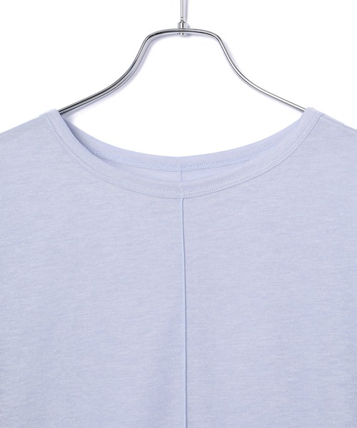 VIS（ビス）の「【洗える】シャーリングスリーブシアーロングTシャツ（Tシャツ/カットソー・レディース・サックスブルー/ブラック/オフホワイト・FREE）」の20枚目の写真