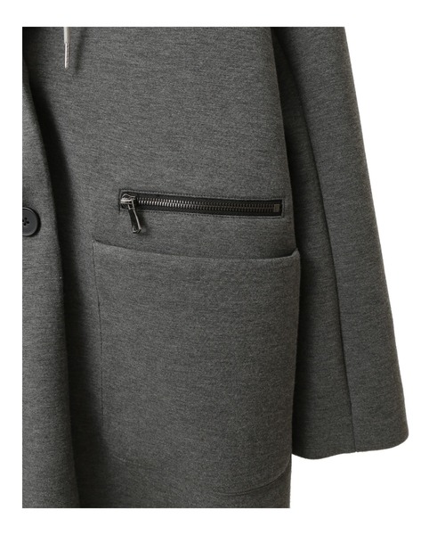 Editt by YECCA VECCA（エディットバイイェッカヴェッカ）の「2way接結編みレイヤードコート（その他アウター・レディース・杢グレー/ブラック・FREE）」の8枚目の写真