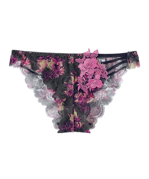 モノトーンフラワー カシュクールレース ハーフバックショーツ