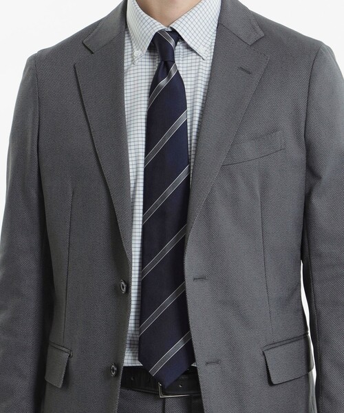 MACKINTOSH PHILOSOPHY（ﾏｯｷﾝﾄｯｼｭ ﾌｨﾛｿﾌｨｰ）の「レジメンタルストライプ レギュラータイ（ネクタイ・メンズ・ダークネイビー/グレー・FREE）」の3枚目の写真