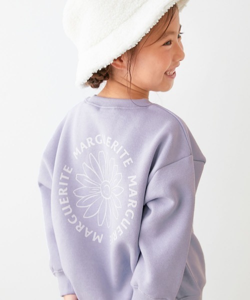 セール】デビラボ ガールズ プリント BOXシルエット 裏起毛トレーナー