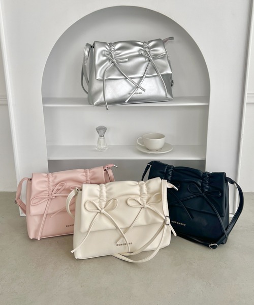 韓国商品 / DEW E DEW E リボンショルダーバッグ 2COLOR MUSINSA | DEW E DEW E Ribbon shoulder bag_gray