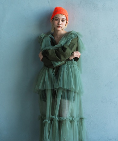 ORIENT MILLINERY（オリエント ミリナリー）の「TUBU【ﾂﾌﾞ】フレンチノットステッチ ニットキャップ（ニットキャップ/ビーニー・レディース・グレー/ブラック/ホワイト/オレンジ・FREE）」の11枚目の写真