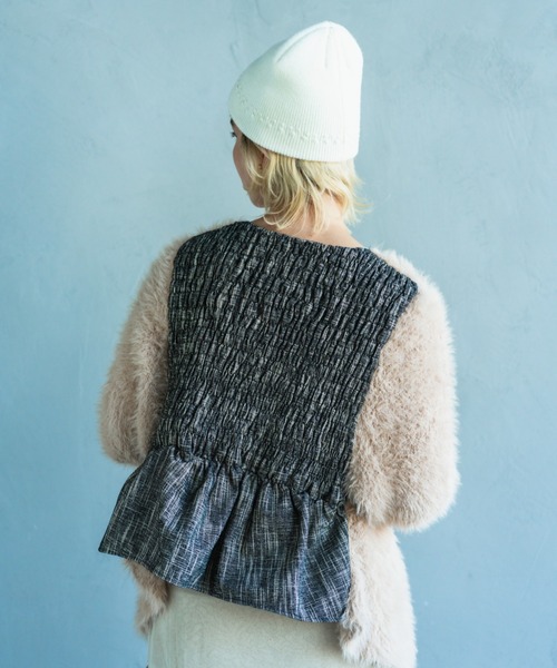 ORIENT MILLINERY（オリエント ミリナリー）の「TUBU【ﾂﾌﾞ】フレンチノットステッチ ニットキャップ（ニットキャップ/ビーニー・レディース・グレー/ブラック/ホワイト/オレンジ・FREE）」の9枚目の写真