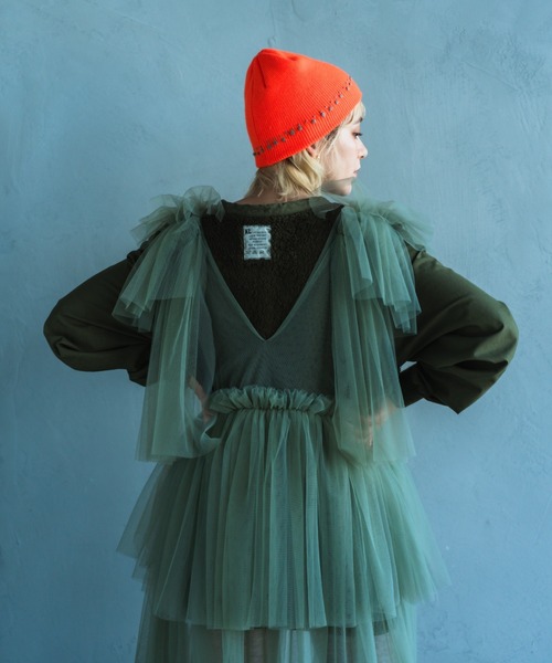 ORIENT MILLINERY（オリエント ミリナリー）の「TUBU【ﾂﾌﾞ】フレンチノットステッチ ニットキャップ（ニットキャップ/ビーニー・レディース・グレー/ブラック/ホワイト/オレンジ・FREE）」の15枚目の写真