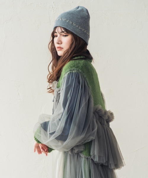 ORIENT MILLINERY（オリエント ミリナリー）の「TUBU【ﾂﾌﾞ】フレンチノットステッチ ニットキャップ（ニットキャップ/ビーニー・レディース・グレー/ブラック/ホワイト/オレンジ・FREE）」の22枚目の写真