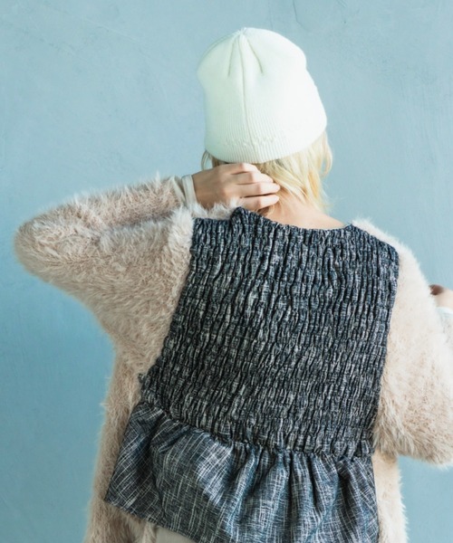 ORIENT MILLINERY（オリエント ミリナリー）の「TUBU【ﾂﾌﾞ】フレンチノットステッチ ニットキャップ（ニットキャップ/ビーニー・レディース・グレー/ブラック/ホワイト/オレンジ・FREE）」の10枚目の写真