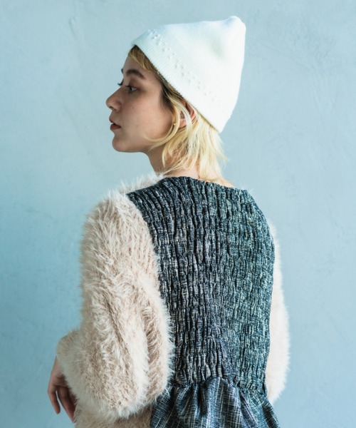 ORIENT MILLINERY（オリエント ミリナリー）の「TUBU【ﾂﾌﾞ】フレンチノットステッチ ニットキャップ（ニットキャップ/ビーニー・レディース・グレー/ブラック/ホワイト/オレンジ・FREE）」の8枚目の写真