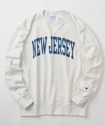 【Champion/チャンピオン】NEW JERSEY カレッジロゴデザイン クルーネックスウェット/ 裏毛/【USAコットン】