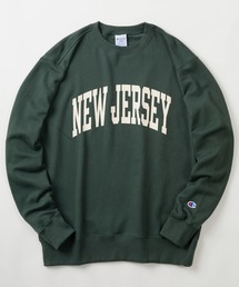 【Champion/チャンピオン】NEW JERSEY カレッジロゴデザイン クルーネックスウェット/ 裏毛/【USAコットン】