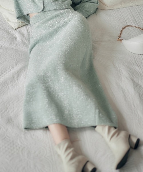 12Twelve Agenda（トゥエルブ　アジェンダ）の「ラメシャギーニットタイトスカート（スカート・レディース・ミント/グレイッシュベージュ・M）」の11枚目の写真