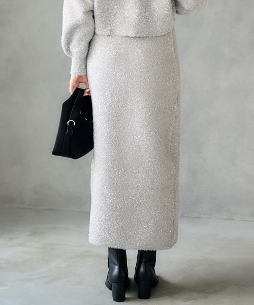 12Twelve Agenda（トゥエルブ　アジェンダ）の「ラメシャギーニットタイトスカート（スカート・レディース・ミント/グレイッシュベージュ・M）」の5枚目の写真