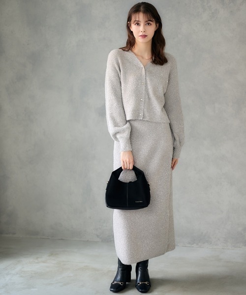 12Twelve Agenda（トゥエルブ　アジェンダ）の「ラメシャギーニットタイトスカート（スカート・レディース・ミント/グレイッシュベージュ・M）」の6枚目の写真