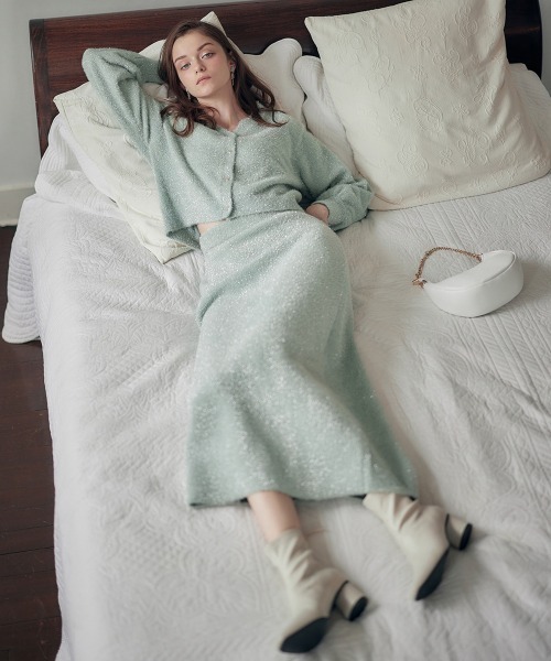 12Twelve Agenda（トゥエルブ　アジェンダ）の「ラメシャギーニットタイトスカート（スカート・レディース・ミント/グレイッシュベージュ・M）」の12枚目の写真