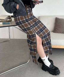 【apresjour mignon SOIE】ZIPオープンチェックスカート【ZOZOTOWN限定アイテム】