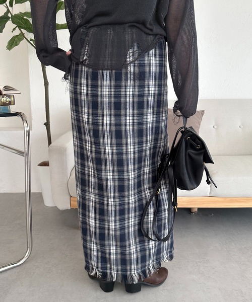 apres jour mignon（アプレジュールミニョン）の「【apresjour mignon SOIE】ZIPオープンチェックスカート【ZOZOTOWN限定アイテム】（スカート・レディース・ダークブラウン/ネイビー・X-LARGE/SMALL/MEDIUM）」の18枚目の写真