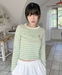 muahmuah([A[A)A'GEM/9 × .kom wmuah muah/[A[Ax LOGO STRIPE CROP LONG SLEEVE/S Xeb` XgCv Nbv Jbg\[(TVc/Jbg\[)