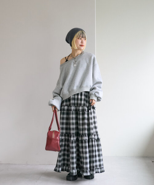 w closet(ダブルクローゼット)の「ワンショル裏起毛スウエット(Tシャツ/カットソー・レディース・アイボリー/グレー/ベージュ・FREE)」の13枚目の写真