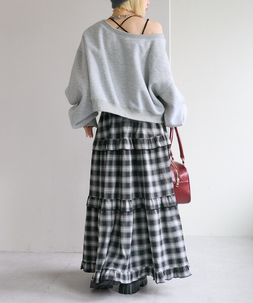 w closet(ダブルクローゼット)の「ワンショル裏起毛スウエット(Tシャツ/カットソー・レディース・アイボリー/グレー/ベージュ・FREE)」の15枚目の写真