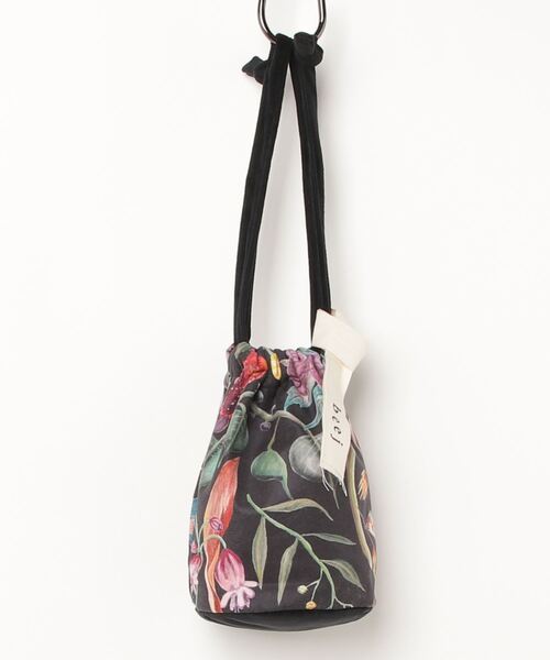 AMERICAN RAG CIE(アメリカンラグシー)の「beej Velour print porch-bird(ハンドバッグ・レディース・ブラック/ホワイト・FREE)」の2枚目の写真