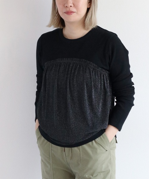 cepo（セポ）の「チュールドッキングビスチェ（Tシャツ/カットソー・レディース・オフホワイト/ブラック・M）」の2枚目の写真
