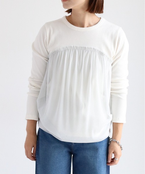 cepo（セポ）の「チュールドッキングビスチェ（Tシャツ/カットソー・レディース・オフホワイト/ブラック・M）」の18枚目の写真