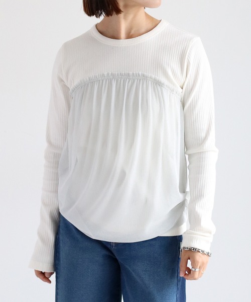 cepo（セポ）の「チュールドッキングビスチェ（Tシャツ/カットソー・レディース・オフホワイト/ブラック・M）」の14枚目の写真