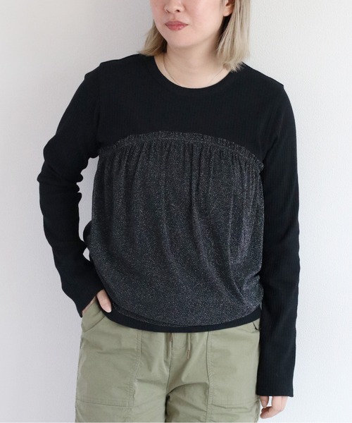 cepo（セポ）の「チュールドッキングビスチェ（Tシャツ/カットソー・レディース・オフホワイト/ブラック・M）」の3枚目の写真