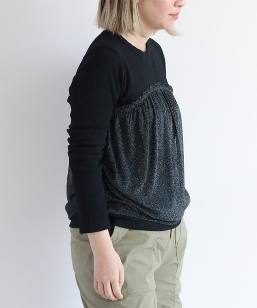 cepo（セポ）の「チュールドッキングビスチェ（Tシャツ/カットソー・レディース・オフホワイト/ブラック・M）」の6枚目の写真