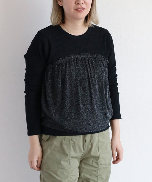 cepo（セポ）の「チュールドッキングビスチェ（Tシャツ/カットソー・レディース・オフホワイト/ブラック・M）」の8枚目の写真
