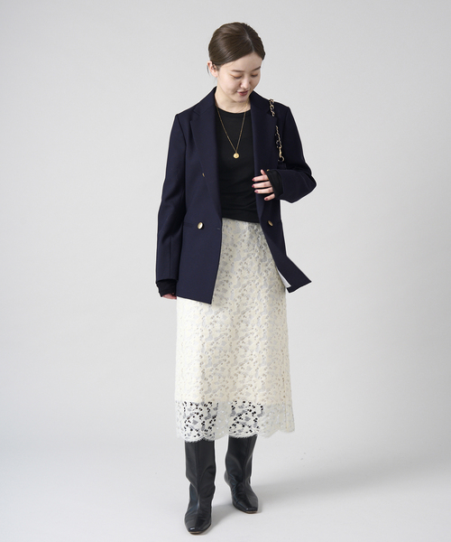 IENA（イエナ）の「ウーステッド ダブルブレストジャケット（その他アウター・レディース・ネイビー・36/38/40）」の3枚目の写真