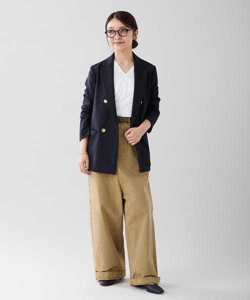 IENA（イエナ）の「ウーステッド ダブルブレストジャケット（その他アウター・レディース・ネイビー・36/38/40）」の4枚目の写真