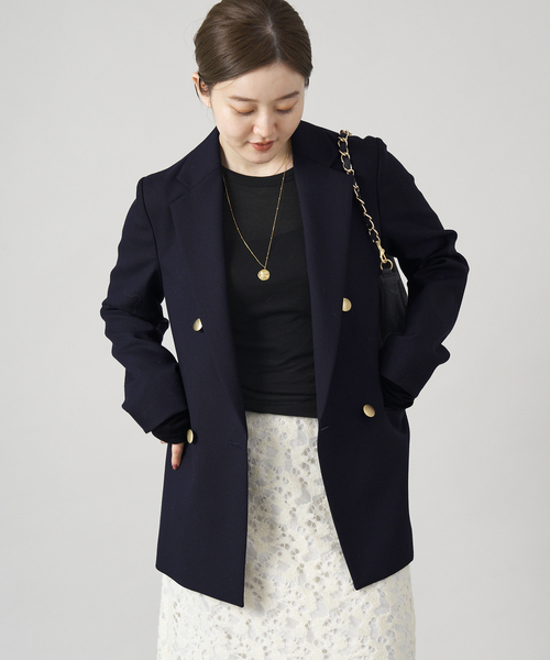 IENA（イエナ）の「ウーステッド ダブルブレストジャケット（その他アウター・レディース・ネイビー・36/38/40）」の6枚目の写真
