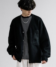 5Gモヘアライクルーズシルエットポケット付きカーディガン