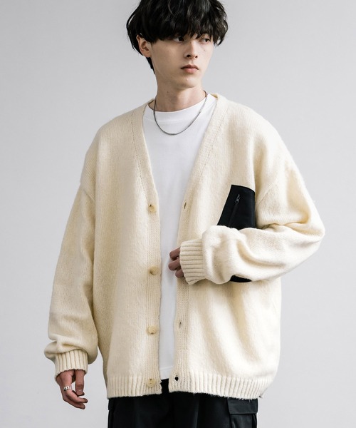 Rocky Monroe(ロッキーモンロー)の「5Gモヘアライクルーズシルエットポケット付きカーディガン(カーディガン/ボレロ・メンズ・アイボリー/ブルー/ブラウン/ブラック・M/L)」の6枚目の写真