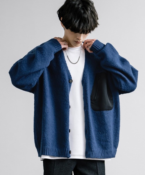 Rocky Monroe(ロッキーモンロー)の「5Gモヘアライクルーズシルエットポケット付きカーディガン(カーディガン/ボレロ・メンズ・アイボリー/ブルー/ブラウン/ブラック・M/L)」の17枚目の写真
