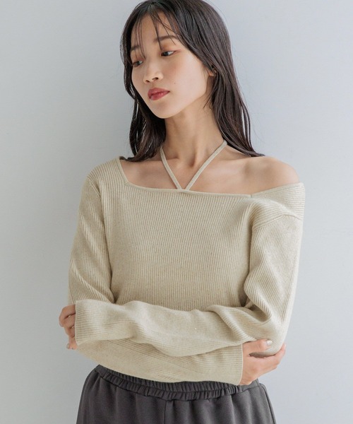 LOWRYS FARM（ローリーズファーム）の「スパンコールラメプルオーバーＬＳ 149244（ニット/セーター・レディース・アイボリー/ブラック/ピンク・FREE）」の2枚目の写真