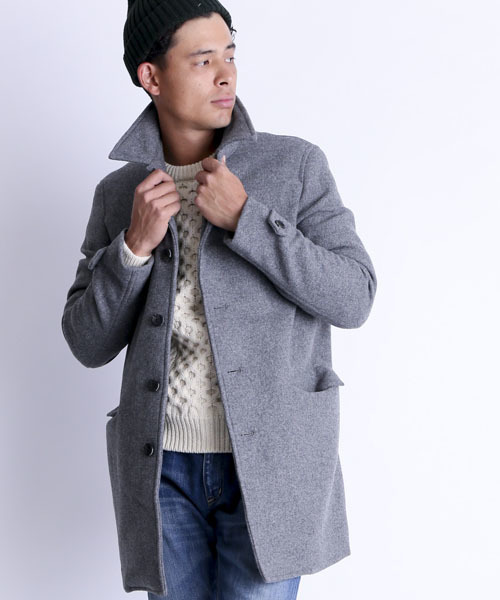 Denime(ドゥニーム)の「カルゼステンカラーコート(ステンカラーコート・メンズ・グレー/キャメル/ネイビー・MEDIUM/SMALL/LARGE)」の1枚目の写真