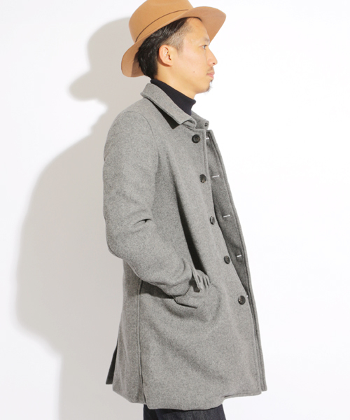 Denime(ドゥニーム)の「カルゼステンカラーコート(ステンカラーコート・メンズ・グレー/キャメル/ネイビー・MEDIUM/SMALL/LARGE)」の6枚目の写真